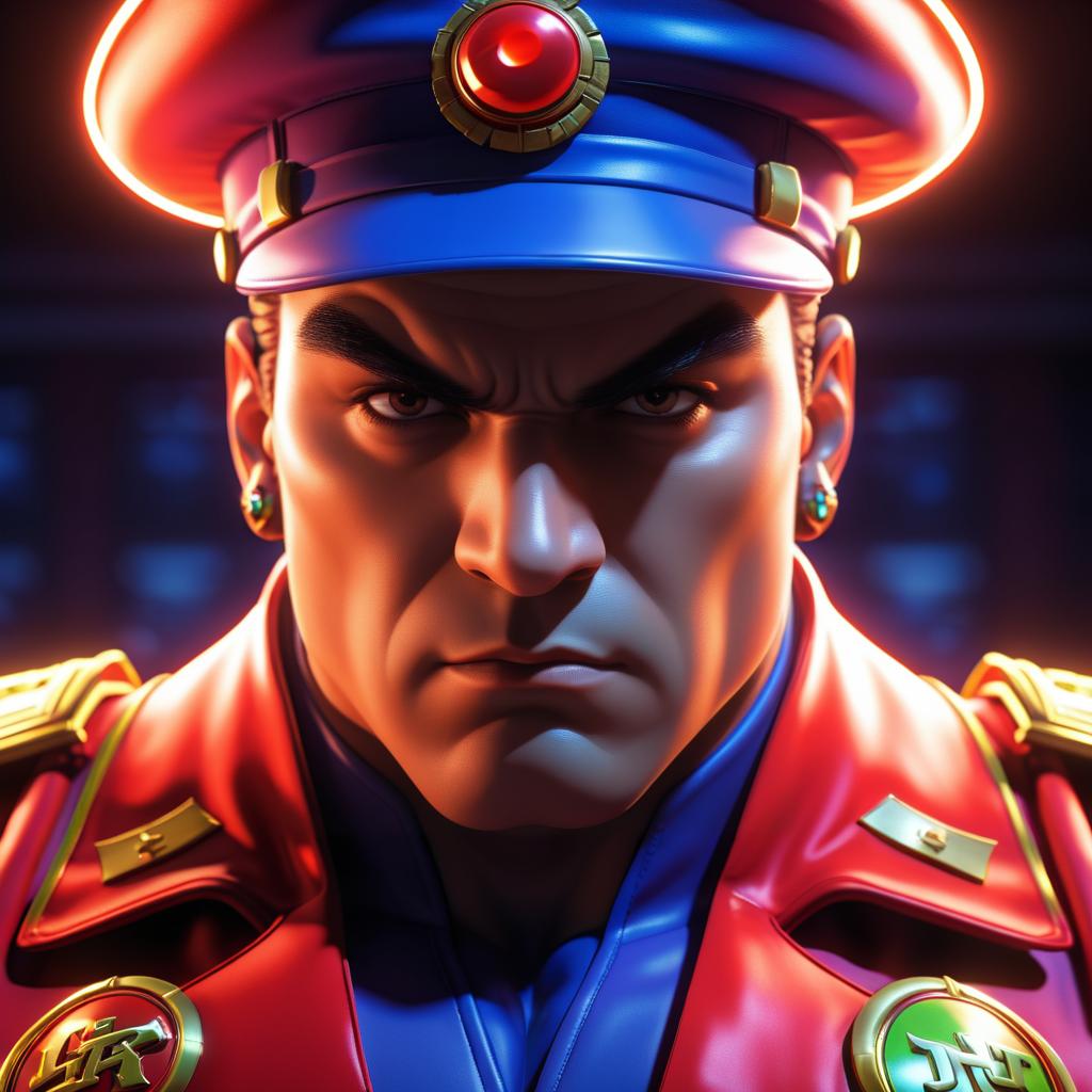 Hyperrealistic M. Bison in Cinematic Lighting