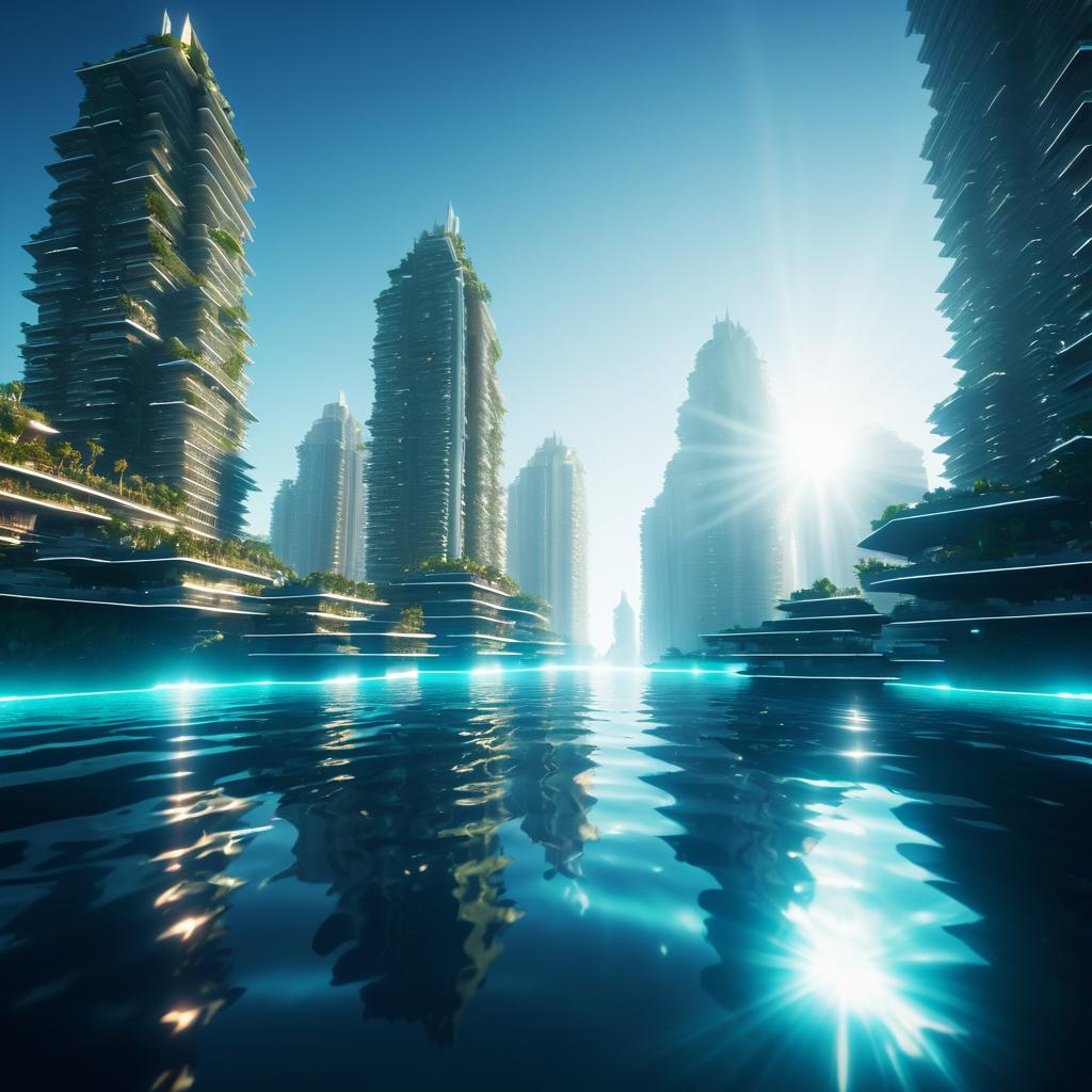 Breathtaking Underwater City Adventure Scene