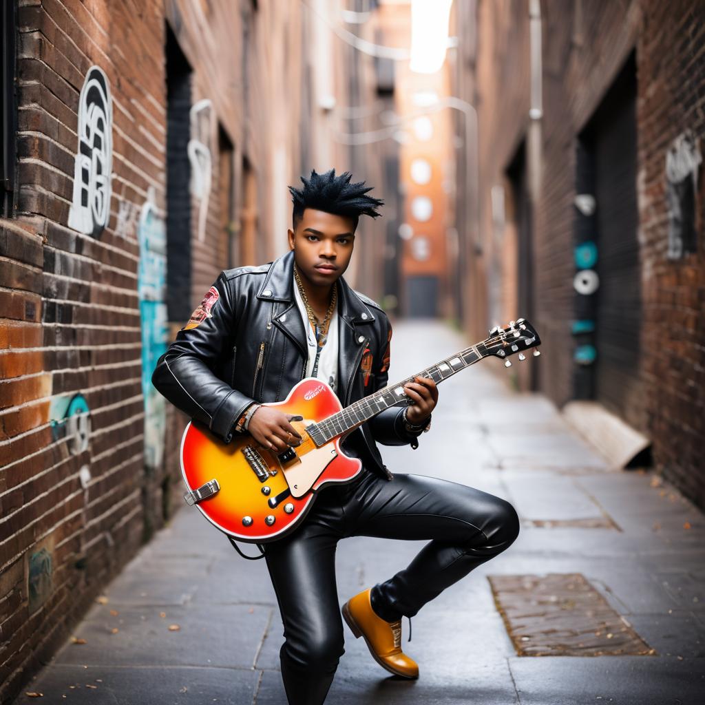 Quirky Musician in Campbell's Soup Alley