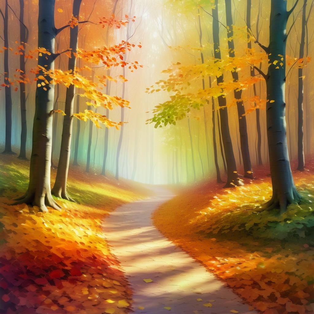 Autumn Pathway Through Vibrant Foliage