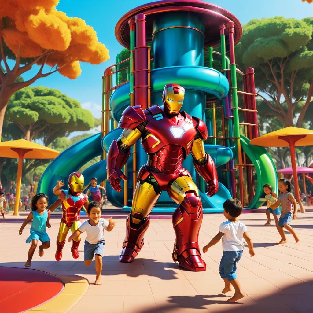 Epic Playground Adventure with Vanilla Iron Man