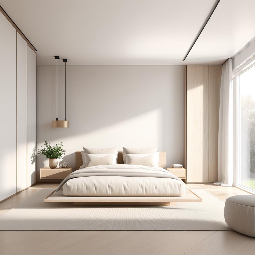 Elegant 3D Minimalist Bedroom Design