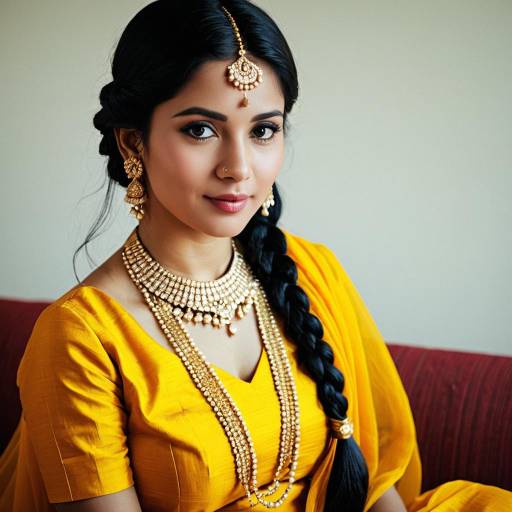 Indian Bride in Yellow Haldi Outfit with Jewelry