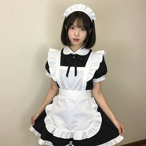 Realistic Asian Maid in Large Costume