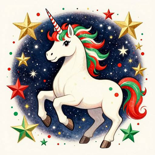 Vintage Japanese Christmas Unicorn