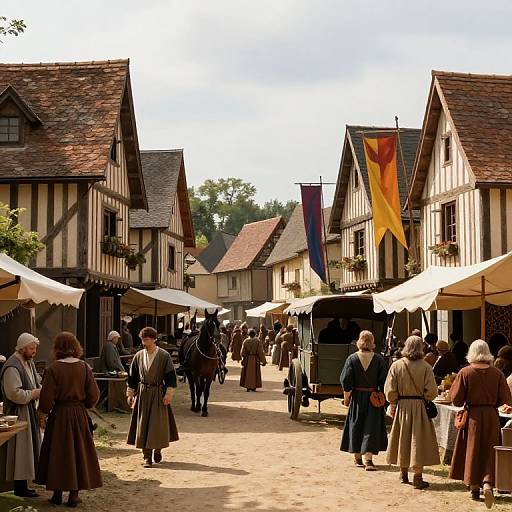 14th Century Medieval Market Scene