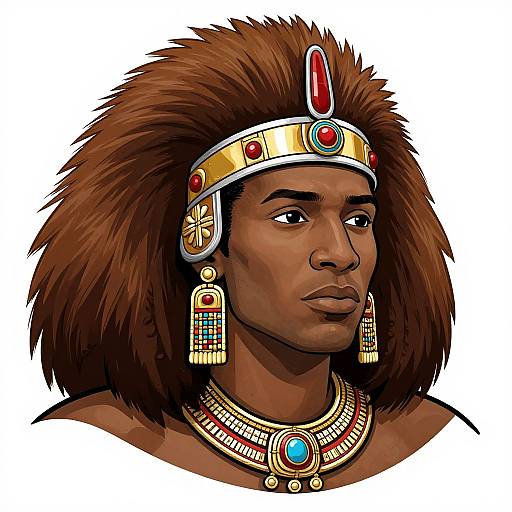 Close-Up Zulu Warrior Clipart