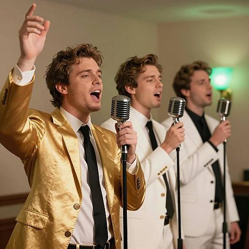 Vintage Microphone Trio in Golden Light