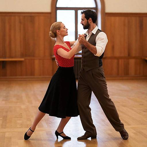 Romantic Dance in a Rustic Hall