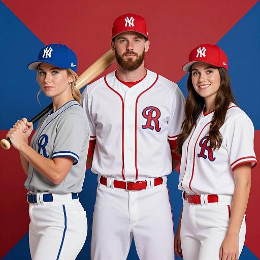 Dynamic Baseball Team Portrait