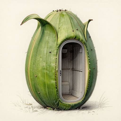 Alien Pod Porta Potty Topiary