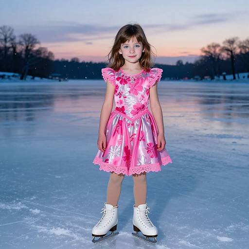 Youthful Ice Skater at Twilight