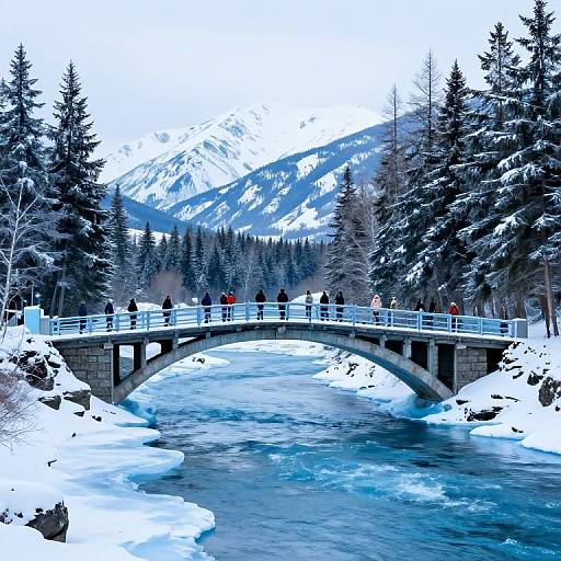 Frozen Arches Over Serene River
