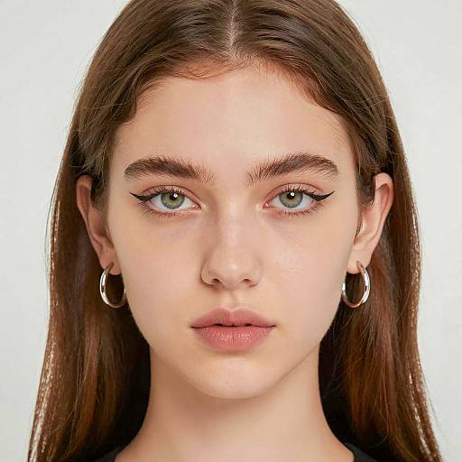 Elegant Close-Up of a Young Woman