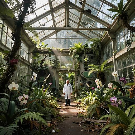 Abandoned Greenhouse Overrun by Nature