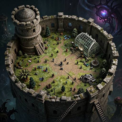 Dark Cosmic Horror Tower Battle Map