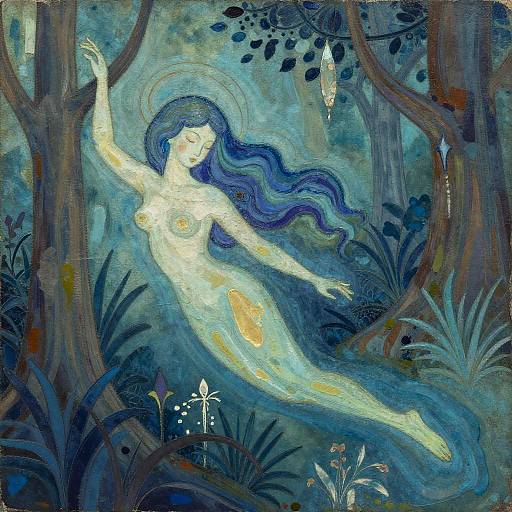 Enchanted Sea Nymph Encaustic Texture