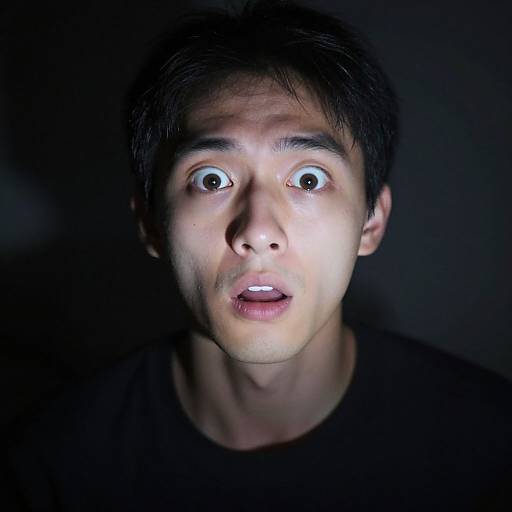 Shocked Anime Man Double Exposure