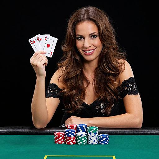 Smiling Woman with Poker Cards