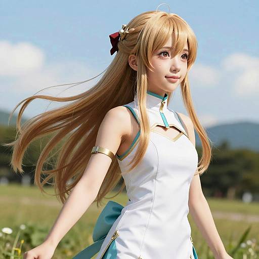 Cosplay of Asuna from Sword Art Online Outdoors