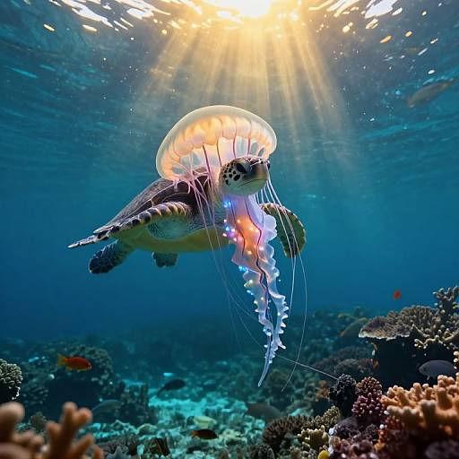 Luminescent Jellyfish Underwater Scene