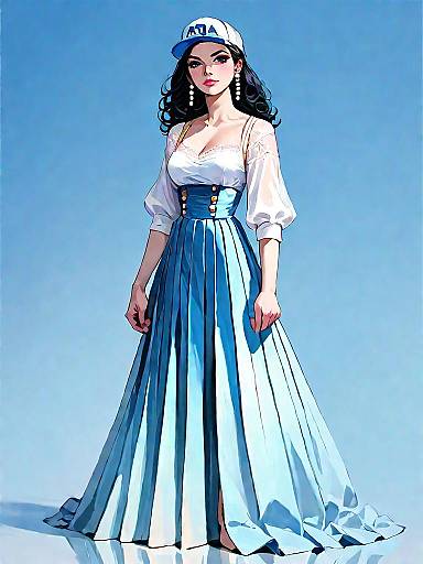 Elegant Woman in Satin A-Line Gown