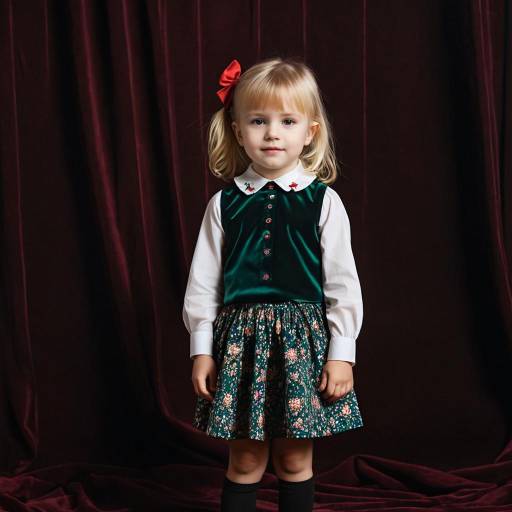 Blonde Toddler Girl in Floral Dress