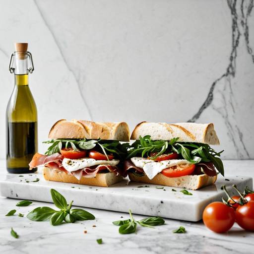 Rustic Prosciutto Sandwich on Marble Island