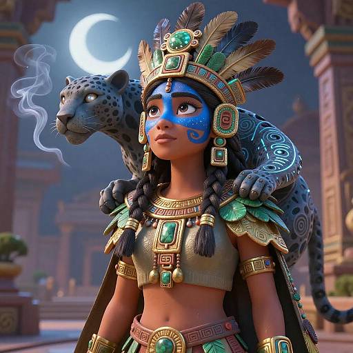 Mesoamerican Moon Priestess Portrait