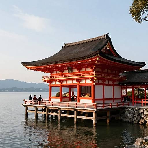 Serene Floating Japanese Pagoda Scene