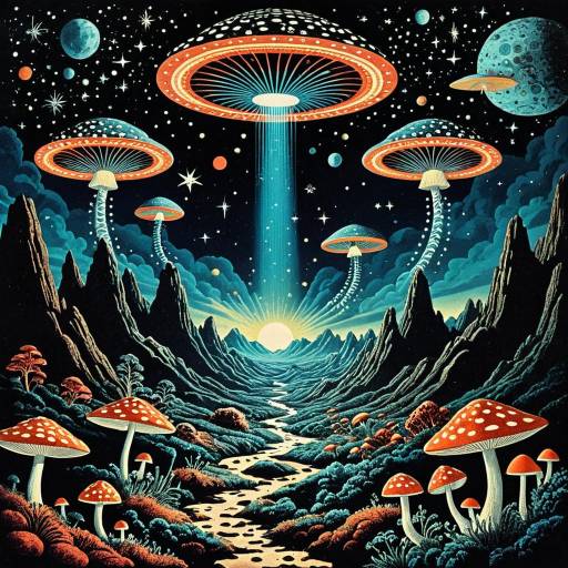Psychedelic 70s Sci-Fi Collage Art Psychedelic 70s Sci-Fi Collage Art
