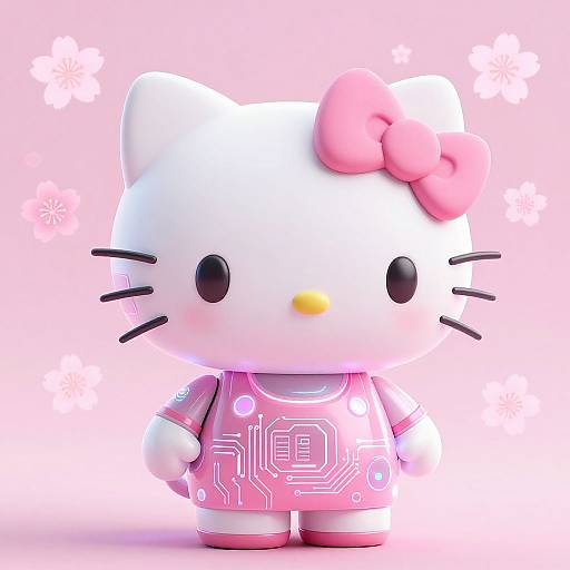 Futuristic Kawaii Hello Kitty Robot