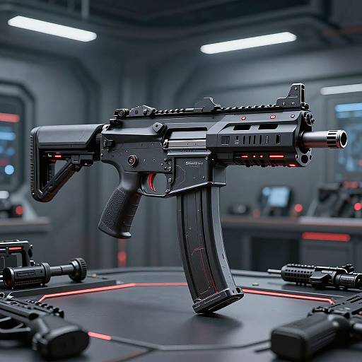 Futuristic Submachine Gun in Armory