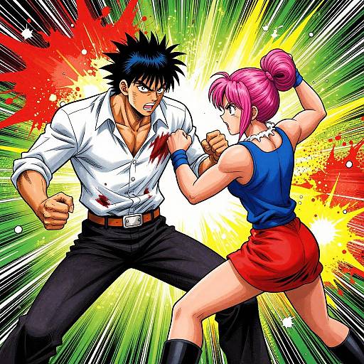Vibrant Comic Fight Scene