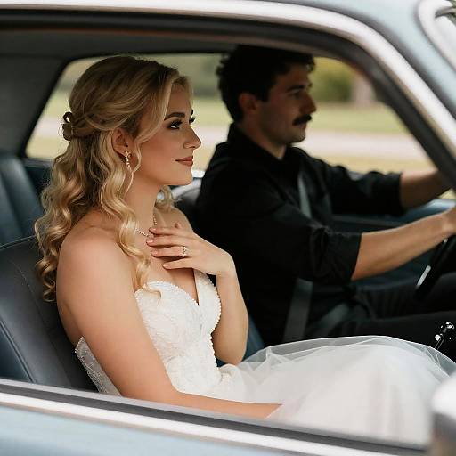 Charming Wedding Drive in Vintage Car