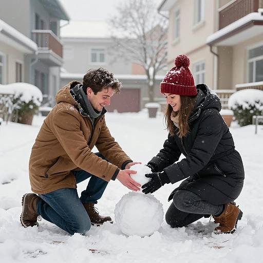 Joyful Snowball Building in Courtyard