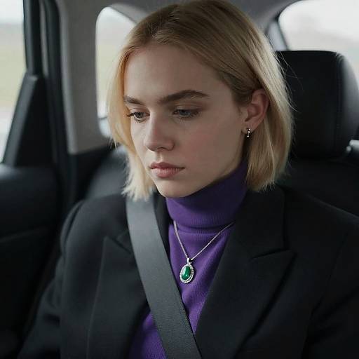 Reflective Moment in a Car Interior