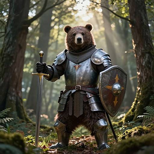 Medieval Knight Bear in Armor