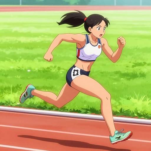 Fierce Anime Girls Sprinting