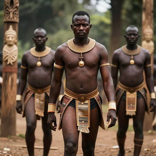 Muscular African Man in Tribal Armor