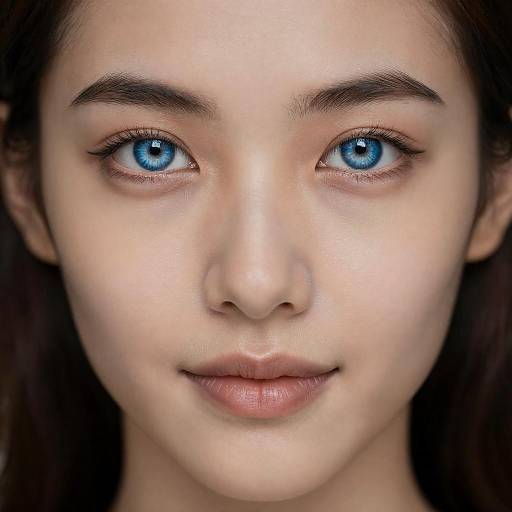 Realistic Portrait: Model with Azure Eyes
