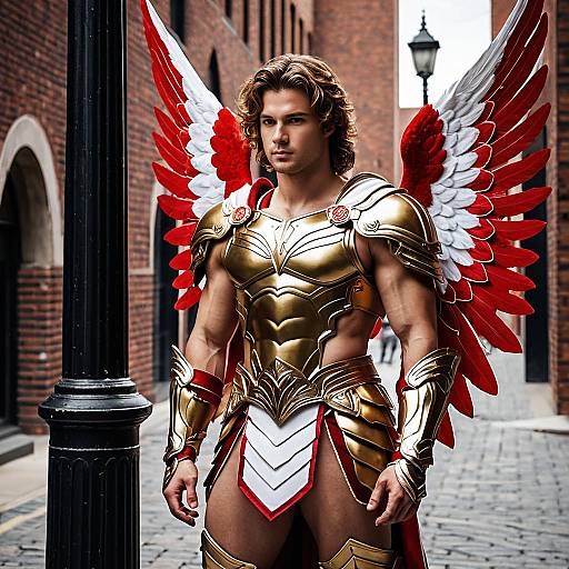Handsome Male Cupid in Fantasy Armor