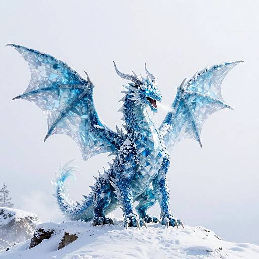 Majestic Luminous Ice Dragon