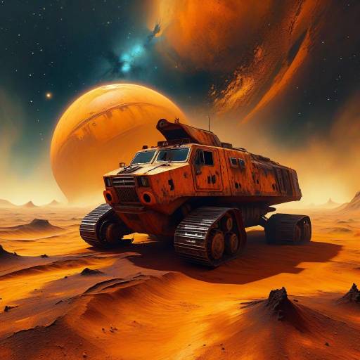 Surreal Abandoned Machine on Rusty Planet