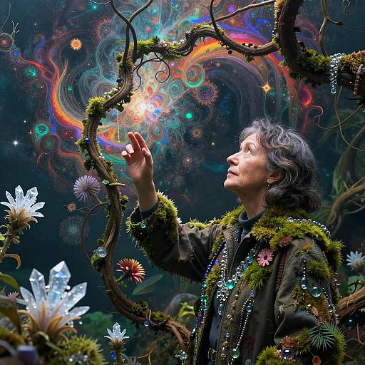 Botanist in Moss Coat Cosmic Tapestry