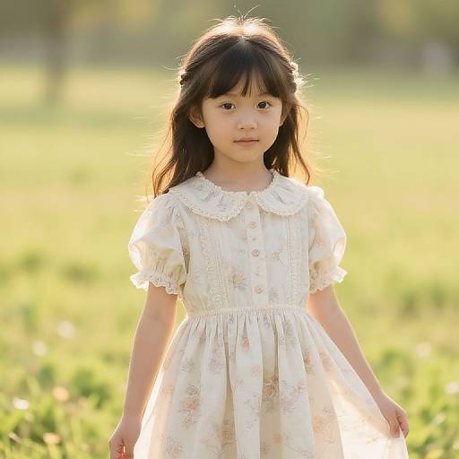 Youthful Grace in Vintage Dress