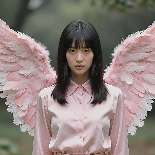 Ethereal Portrait of Woman with Wings