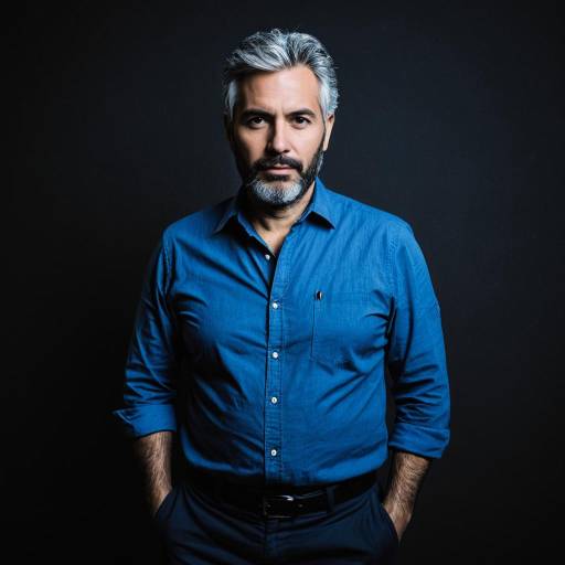 Middle-aged man in casual blue shirt