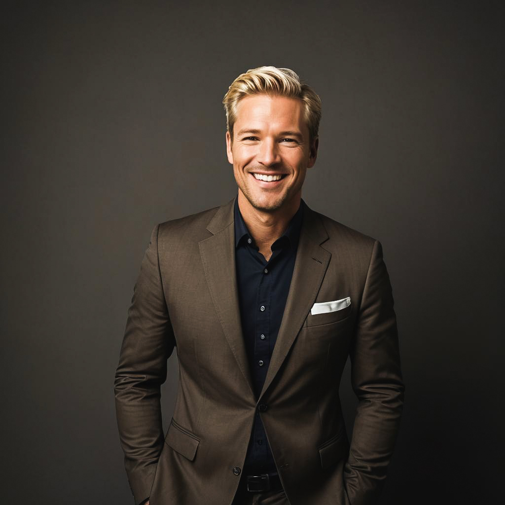 Laughing Entrepreneur in Business Casual Shoot