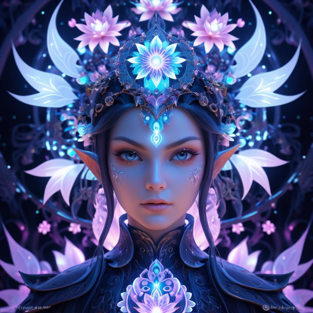 Mystical Elf with Glowing Eyes Art